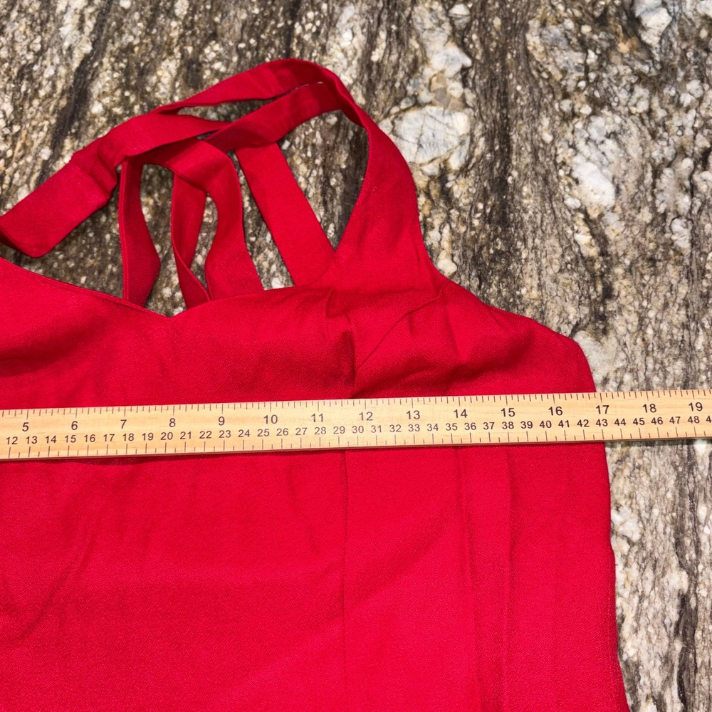 Vintage Strappy Back Sheath Dress Cocktail Women Size‎ 12 Red CDC Petites - Picture 11 of 13